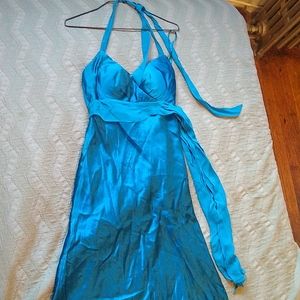 Teal silk formal